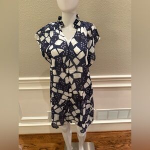 THML Navy and White Patterned Dress